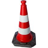 Pachołek drogowy 50cm U-23c | PCV, 2,8 kg, odblaskowy - Znak A-14 „roboty drogowe” i urządzenia BRD do zabezpieczania robót